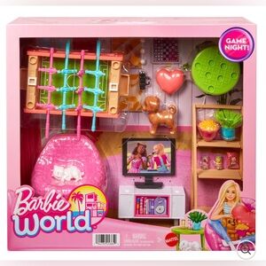 Mattel Barbie World Game Night Set with Pink and Green